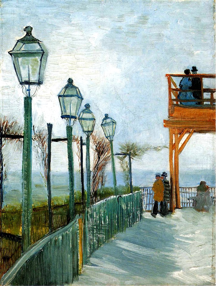 Terrace and Observation Deck at the Moulin de Blute-Fin 1887 van Gogh - Pimbrils