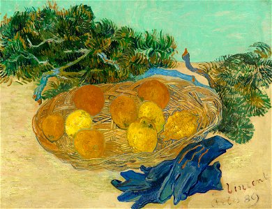 Van Gogh - Stillleben mit Orangen, Zitronen und blauen Handschuhen