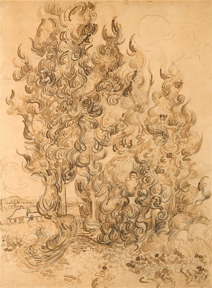 Vincent van Gogh - Cypresses (1889)