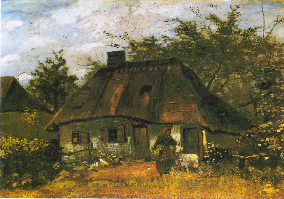 Van Gogh - Bauernhaus und Frau mit Ziege