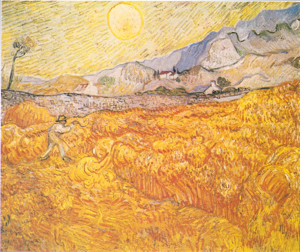 Van Gogh - Weizenfeld hinter dem Hospital Saint-Paul (Die Ernte)