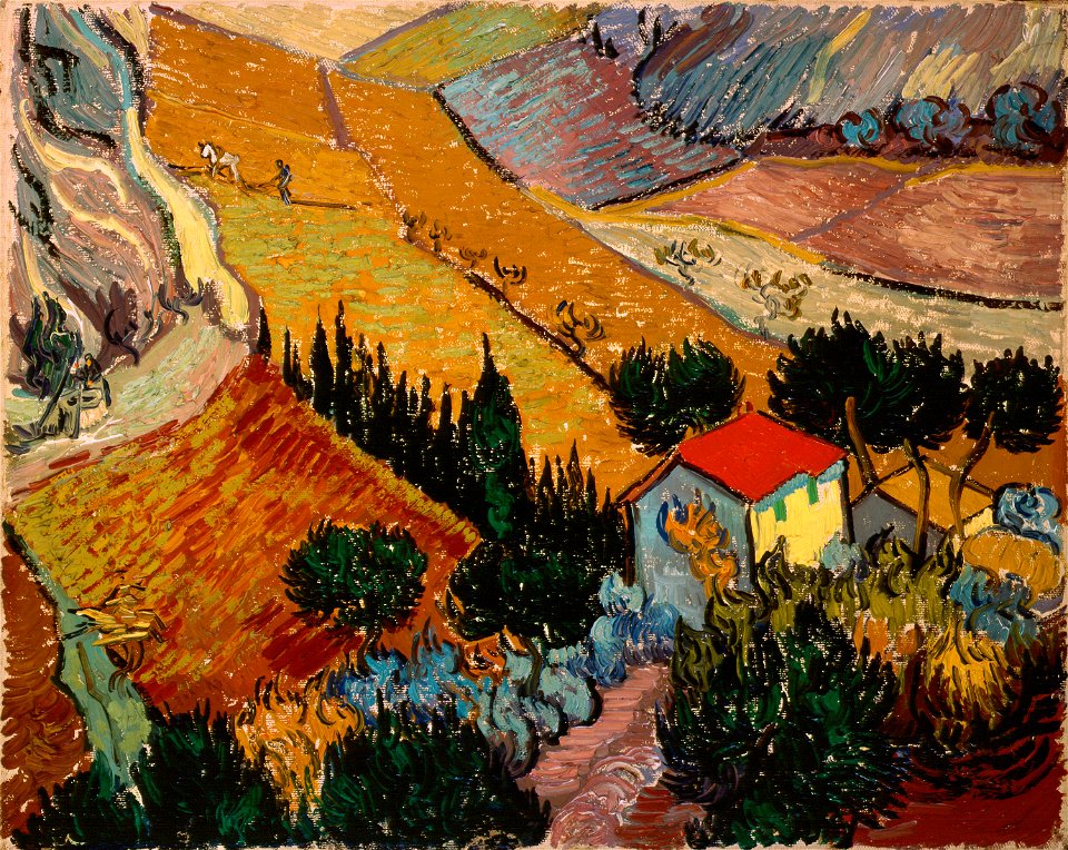 Vincent van Gogh - Landscape with House and Ploughman