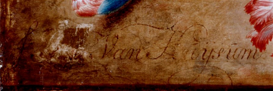 Van Huysum signature - A Delft Vase with Flowers - Google Art Project (cropped)