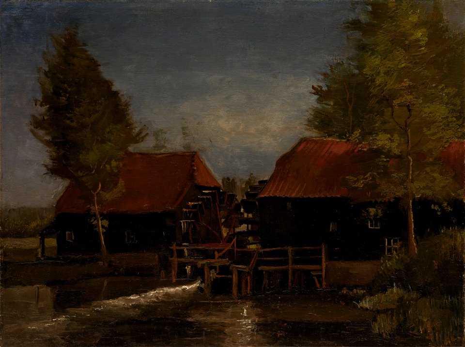 Vincent van Gogh - Water mill at Kollen (1884)