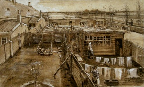 Van Gogh 1882-05 The Hague - Carpenter's Yard and Laundry F 939 JH 150