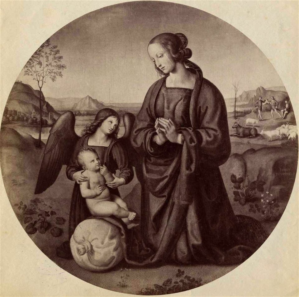 Vannucci Pietro, Madonna in adorazione del Bambino e un angelo, inv. 179