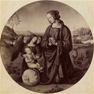 Vannucci Pietro, Madonna in adorazione del Bambino e un angelo, inv. 179