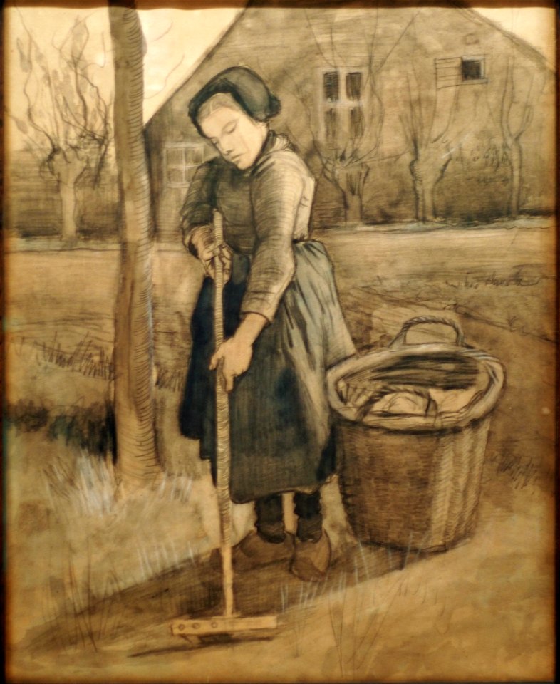 Van Gogh Girl with a rake