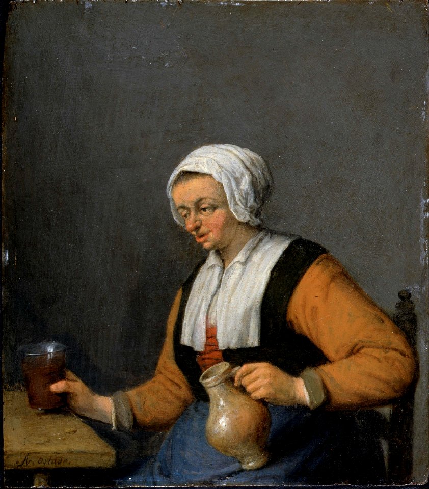 Van Ostade, Adriaen - A Woman with a Beer-jug - Google Art Project