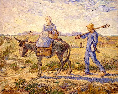 Vincent van Gogh - Morning, going out to Work. Free illustration for personal and commercial use.