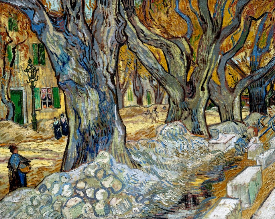 Vincent van Gogh - Les grands platanes (Travailleurs de la route à Saint-Rémy)