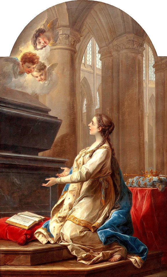 Van LOO Carle 1753 Sainte Clotilde en prière au pied du tombeau de St Mar
