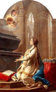 Van LOO Carle 1753 Sainte Clotilde en prière au pied du tombeau de St Mar