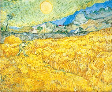Vincent van Gogh - Wheat Field Behind Saint-Paul Hospital with a Reaper - Google Art & Culture