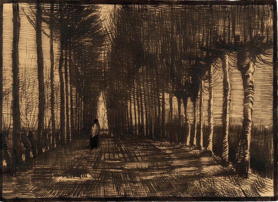 Avenue of Pollard Birches and Poplars by Vincent van Gogh