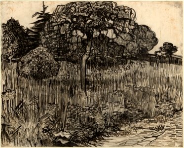 Vincent van Gogh - Weeping Tree (1888). Free illustration for personal and commercial use.