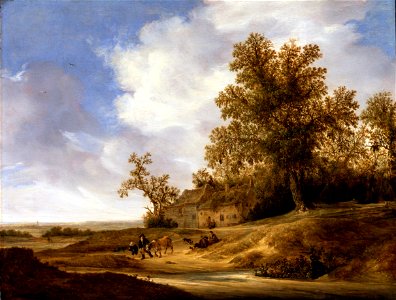 Van Moscher, Jakob - A Road near Cottages - Google Art Project