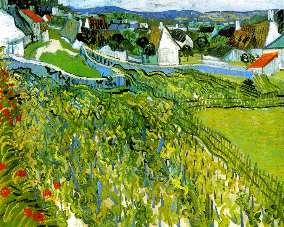 Vineyards with a View of Auvers 1890 Vincent van Gogh