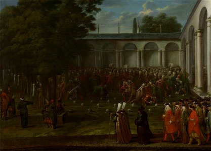 Cornelis Calkoen op weg naar de audiëntie bij sultan Ahmed III Rijksmuseum SK-A-4076