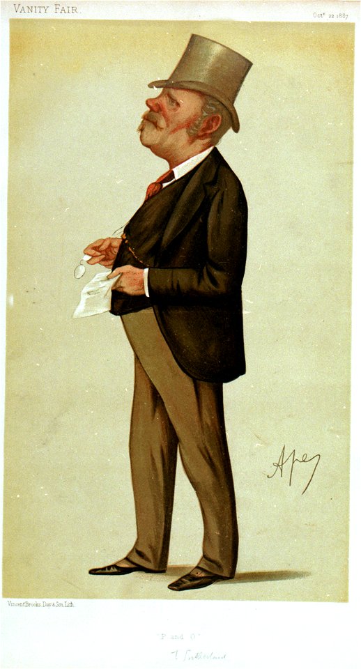 Vanity Fair Octr 22 1887. 'P and O'. T Sutherland (caricature) RMG PU4337