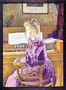Van Rysselberghe, Maria-sethe-at-the-harmonium-1891. Free illustration for personal and commercial use.