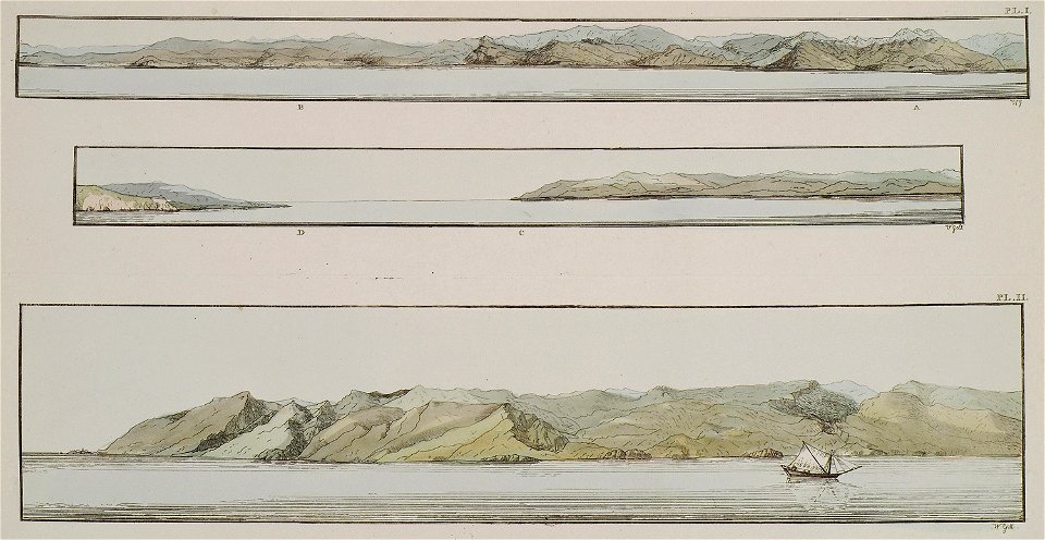 Various landscapes in the Troad- Α View of Mount Ida B View of ancient Atandros (today Altınoluk) C Cape Baba (anc Lek - Gell William Sir - 1804