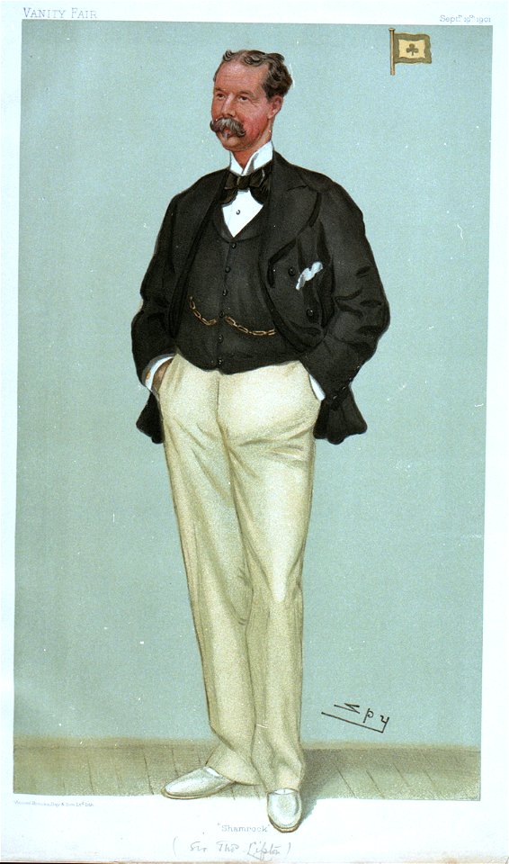 Vanity Fair Septr 19th 1901. 'Shamrock' (Sir Thos Lipton) (caricature) RMG PU4338