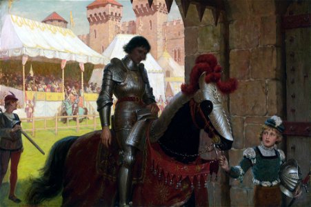 Vanquished, by Edmund Blair Leighton. Free illustration for personal and commercial use.