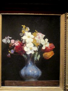 Vase bleu Fantin-Latour. Free illustration for personal and commercial use.