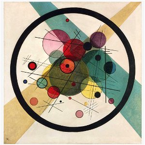 Vassily Kandinsky, 1923 - Circles in a Circle. Free illustration for personal and commercial use.