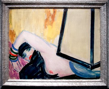 Vaszary - Nude with blue lamp
