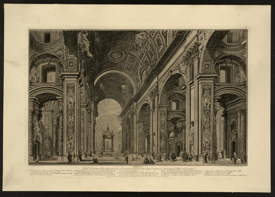 Veduta del di dentro della Basilica di S. Pietro in Vaticano dagl' ingressi LCCN2003672912