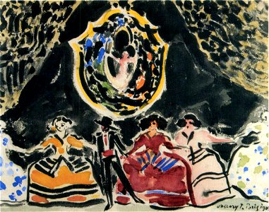 Vaszary Spanish Stage Scene 1929