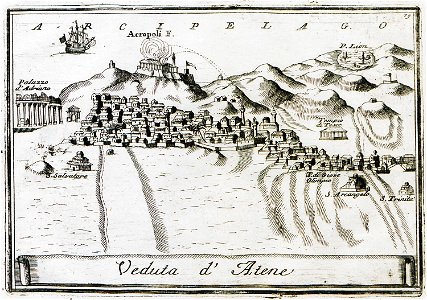 Veduta d'Atene - Coronelli Vincenzo Maria - 1708