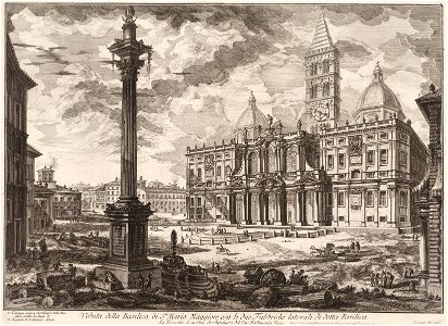 Veduta della Basilica di S.ta Maria Maggiore con le due Fabbriche laterati di detta Basilica, objectnr A 18679