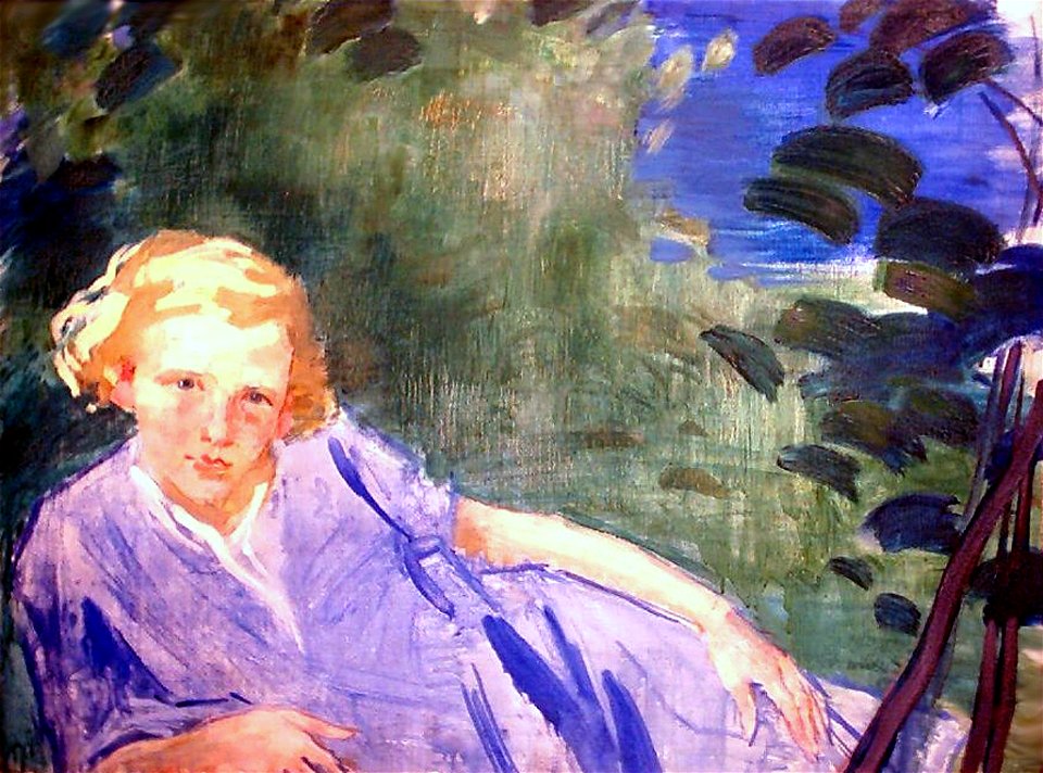 Vaszary The Little Girl with the Blue Dress