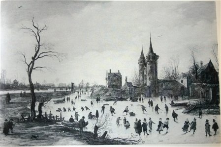 Esaias van de Velde - Fun on the ice near the Oosterpoort in Delft