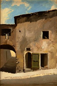 A building, probably in Italy by Elihu Vedder