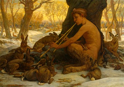 Elihu Vedder - The Young Marsyas Charming the Hares (1878)