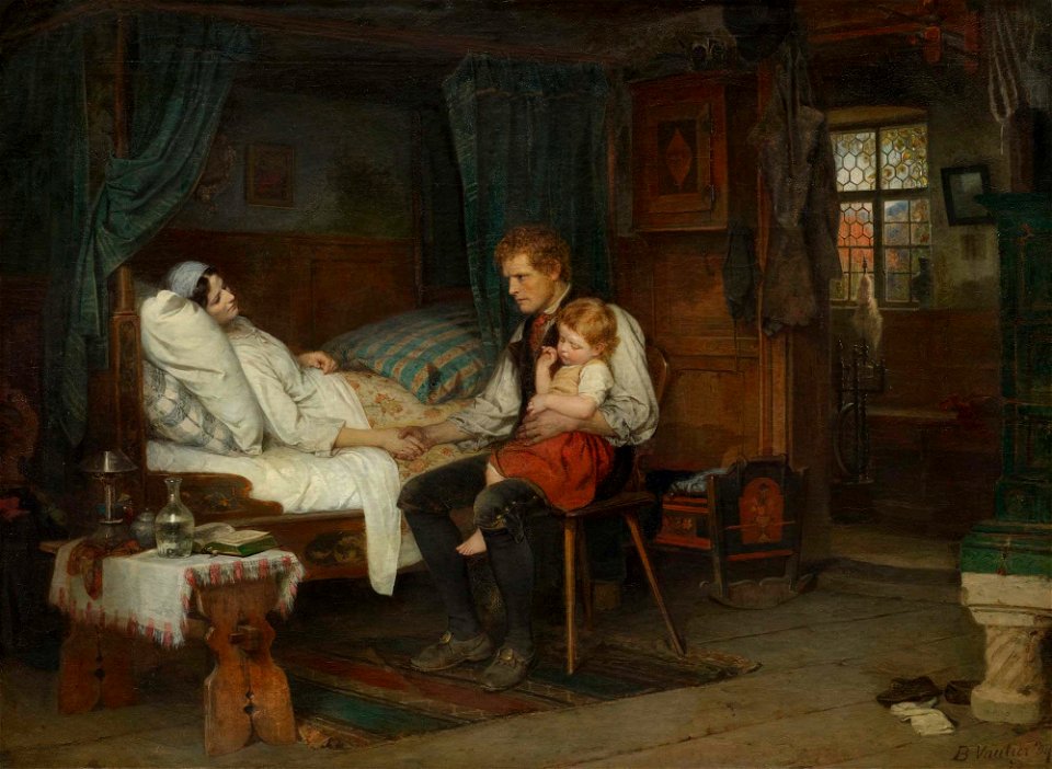 Benjamin Vautier - Am Krankenbett (1873)