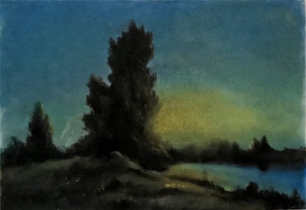 Vasilyev (attributed to) Landscape with river and trees 1870s grm