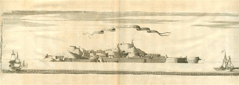 Veduta della Fort Vecchia di Corfu verso tramont - Coronelli Vincenzo - 1687