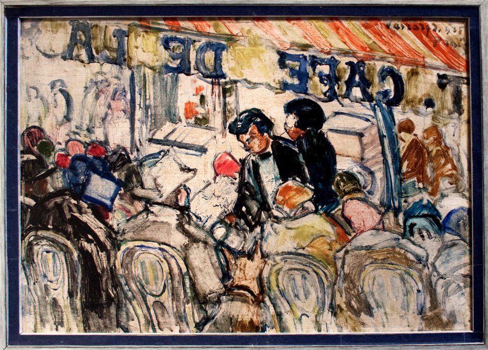 Vaszary - Terrace of the Cafe de la Paix, Paris
