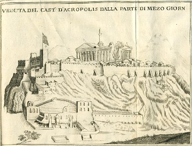 Veduta del Cast D'Acropolis dalla parte di mezogiorno - Fanelli Francesco - 1695