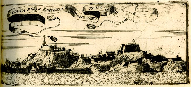 Veduta della fortezzza vecchia di Corfú verso ostro - Coronelli Vincenzo - 1688