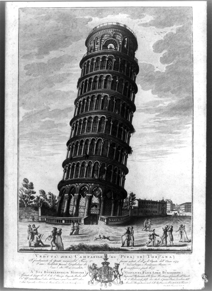 Veduta del campanile di Pisa in Toscana LCCN2004669328