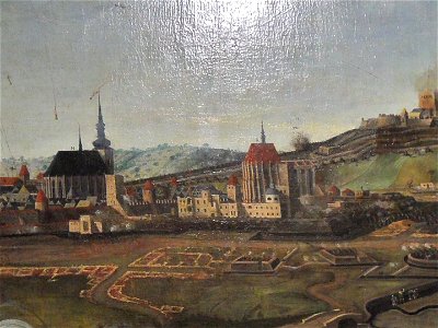 Veduta z obléhání Brna Švédy v roce 1645 - sv. Jakub a Tomáš