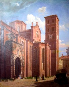 Veduta del lato sud della cattedrale di Asti
