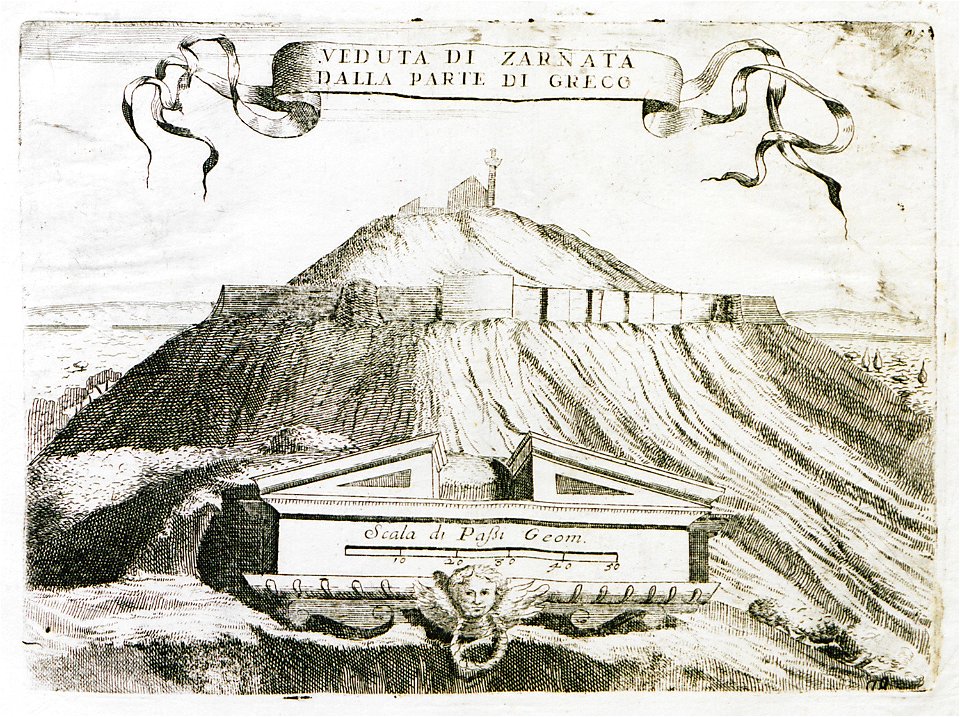Veduta di Zarnata dalla parte di Greco - Coronelli Vincenzo Maria - 1708