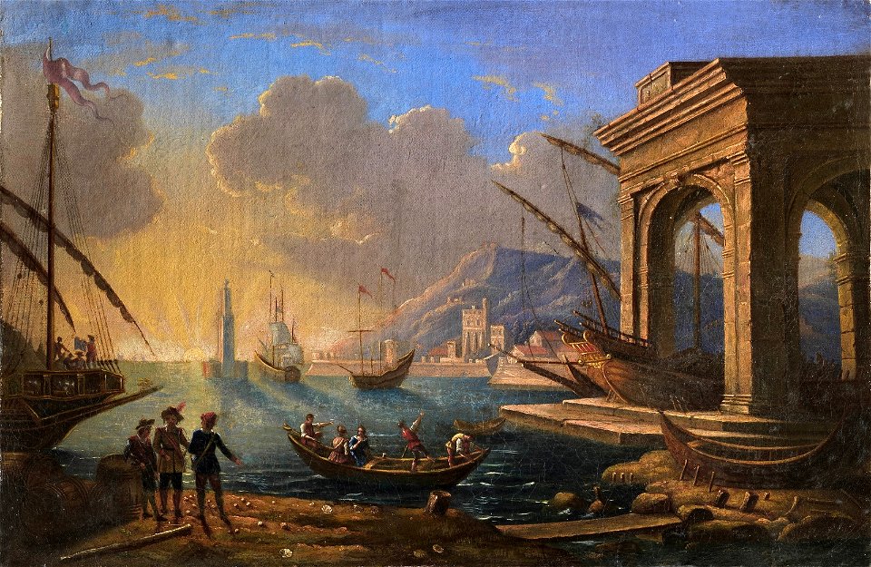 Veduta ideale di porto by Gennaro Greco
